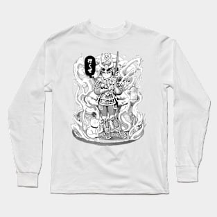 Samurai Bonsai - Black & White Long Sleeve T-Shirt